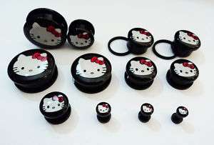 Hot HELLO KITTY ACRYLIC SCREW ON PLUGS in different Gs  