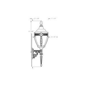Hanover Lantern B17375ALM Grosse Pointe Small 1 Light Outdoor Wall 