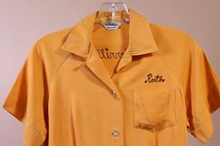 WOMENS VINTAGE DUNBROOKE GABARDEINE BOWLING SHIRT sz 34  