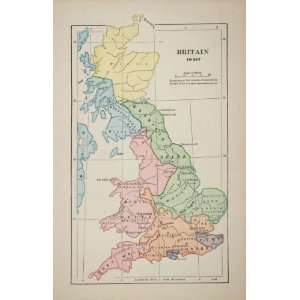  1883 Color Map England Britain 597 East Anglia Picts 