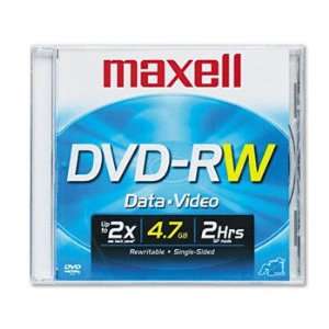 Maxell 635114   DVD RW Disc, 4.7GB, 2x, w/Jewel Case, Silver MAX635114