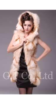 0318 Winter fox fur Vest waistcoat gilet sleeveless vests coat jacket 
