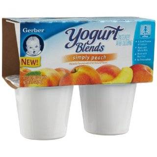 Gerber Yogurt Blends, Simply Peach, 4 Count, 3.5 Ounce Cups (Pack of 6 