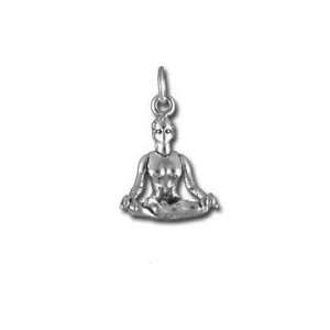  .925 Sterling Silver Yoga Charm   Woman in Sitting Pose 