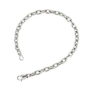  Platinum Solid Links 5mm Oval Link   24 Inch Necklace 