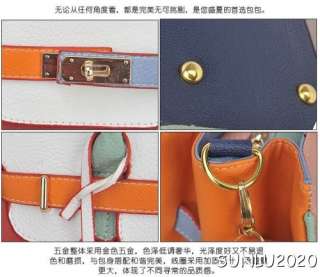   Colorful Pu leather Student Bag Shoulder Handbag Satchel Tote 0504