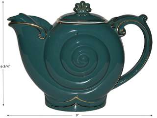 Hall Turquoise Standard Gold Nautilus Teapot  