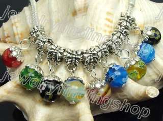 30 Mix style MILLEFIORI GLASS Fit charm Bracelet f0596  