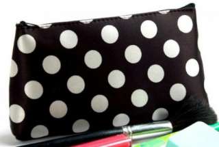 Black White Dots Womens Fashion Cosmetic Cellphone Coin Makeup Pouch 