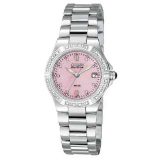 Citizen Eco Drive Riva Diamond Accented Pink Dial Womens Watch EW0890 