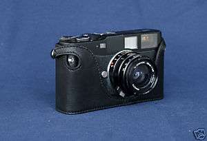 Zhou Black Leather Half Case for Hexar RF Leica M Mount  