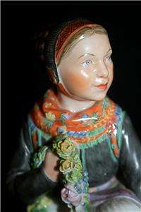 Royal Copenhagen Danish Amager Girl Porcelain Figurine #12412  