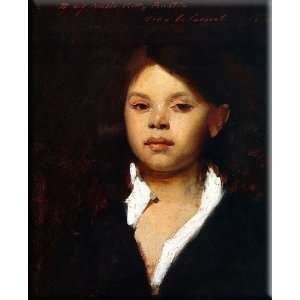 Head of an Italian Girl 13x16 Streched Canvas Art by Sargent, John 
