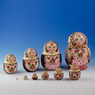 10 pcs/ 5 Pyrography Russian Nesting Dolls  