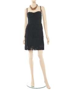 Fringe Jersey Dress Party Dress Club Dress Black  