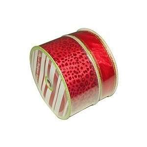  50 Yard Red Leopard Home for the Holidays Designer Ribbon 