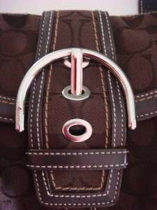  Authentic Soho signature flap purse Chocolate Brown 10296 EUC  