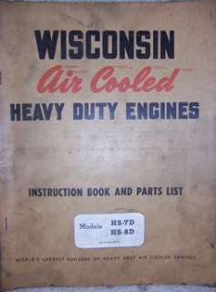 1960s Wisconsin HS 7D 8D Heavy Engine Manual Parts h  