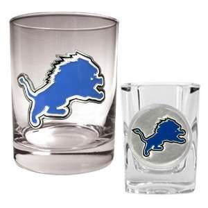  Detroit Lions NFL Rocks Glass & Shot Glass Set   Primary 