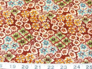 BTY RED PINK FLORAL ZANZIBAR ALL COTTON FABRIC BLANK QUILTING 43 