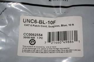 COMMSCOPE UNC6 BL 10F 10FT BLUE CAT6 U/UTP 4 PAIR RJ45 PATCH CORD NIB 