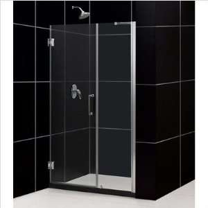   04 Unidoor Opening 54 55 inch Frameless Shower Door, Brushed Nickel