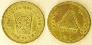 Token Masonic Penny, Franklin #2, New Haven, CT  