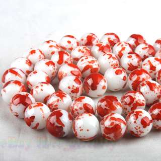 strands New Wholesale Round Two tone Glass Beads 12mm 110928  