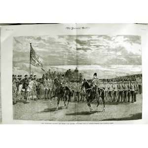  1882 VOLUNTEER REVIEW SOLDIERS LONDON HORSES SALUTING 