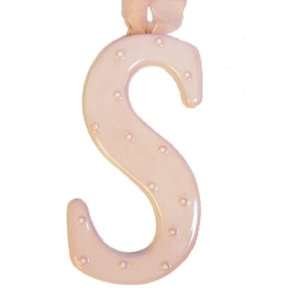  Alphabet Soup Ceramic Letter S, Pink 6 Inch Baby
