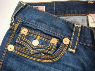 NWT TRUE RELIGION Brand Jeans Mens BILLY Gold Rust Big QT Stitch 