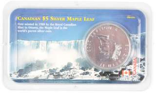 2000 Canadian $5 Five Dollar .999 Silver Maple Leaf Coin Canada 