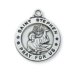  St. Stephen Sterling Round Medal Jewelry