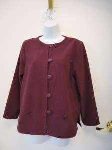 Unlined Merlot Jacket Top ~ DARIAN PETITE ~ Size 12P  