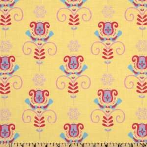  44 Wide Folk Heart Tulip Yellow Fabric By The Yard Arts 