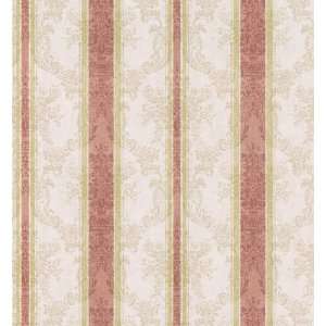 Brewster 428 6537 Tonal Traditions Damask with Stripe Wallpaper, 20.5 