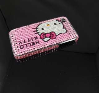 Bling Hello kitty Crystal Hard Back Cover case for Apple iPhone 4 4G 