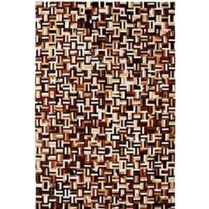  Dynamic Rugs 8108 666 Leather Work Checkered Brown Multi 