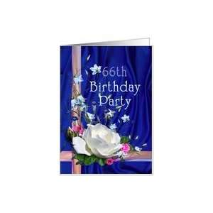  66th Birthday Party Invitation White Rose Card Toys 