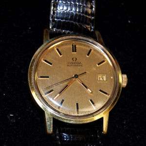 70s OMEGA AUTOMATIC Date 17J Gold Plated Watch #1480  