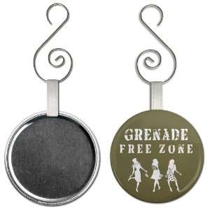 Grenade Free Zone   Jersey Shore Slang Fan 2.25 inch Button Style 