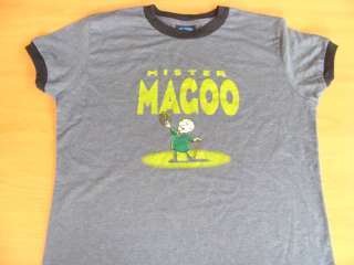 Mr Magoo Cartoon TV Show Retro Gray Tee Shirt Vintage Style Size Jr 