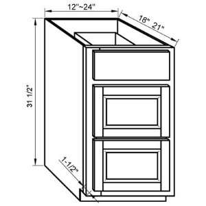  Stanford VDB1821 31 1/2   Three Drawer Vanity Base Cabinet 