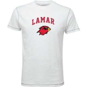    Lamar Cardinals White Arch Logo Vintage T Shirt