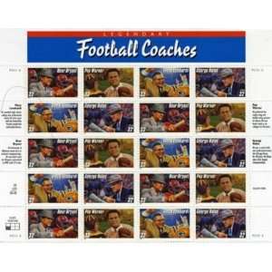 Football Coaches 20 x 32 Cent U.S. Postage Stamps 1997