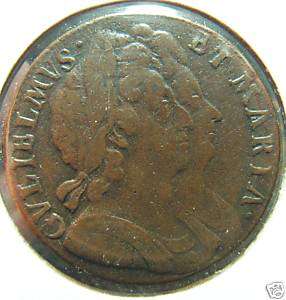 1694 William and Mary halfpenny S. 3452  