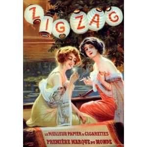  ZIG ZAG GIRL SMOKING CIGAR CIGARETTES FRENCH VINTAGE 