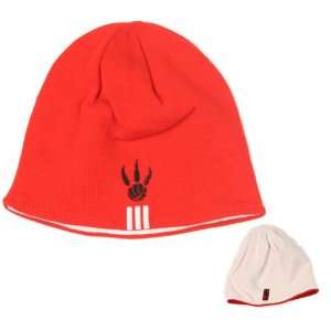   Red / White Reversible Knit Beanie (Uncuffed)