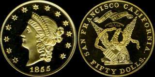 1855 Kellogg $50 S.S. Central America Commemorative Restrike