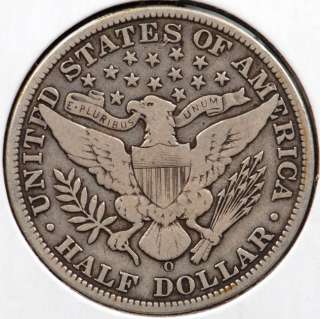 1908 O Barber Silver Half Dollar   Very Fine  